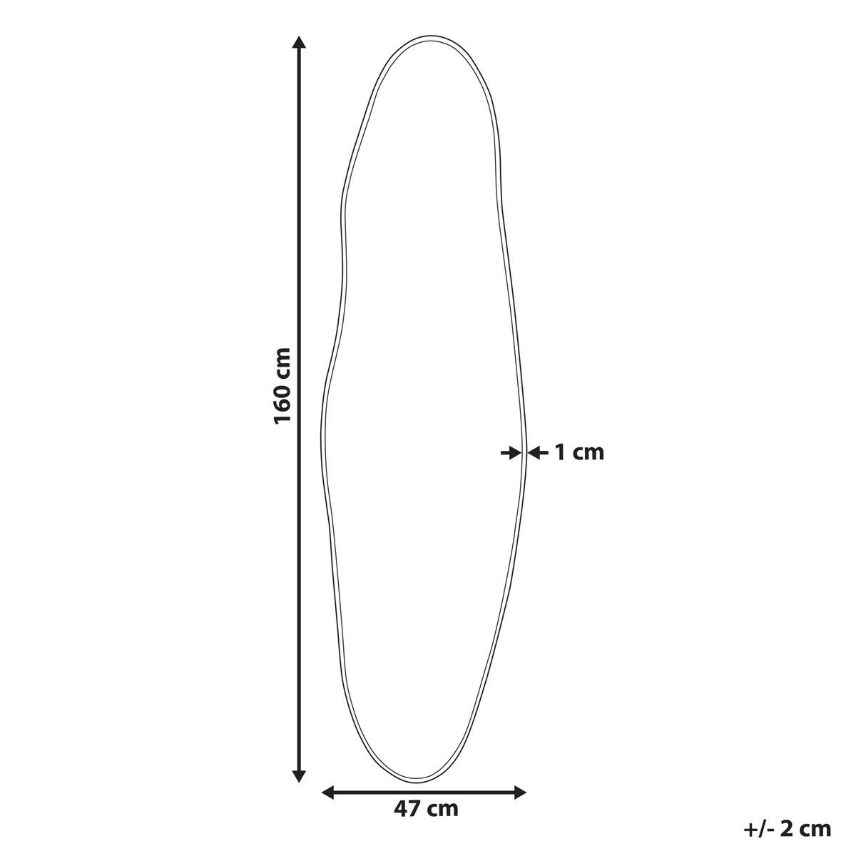 Lustro ścienne SALINS 47 cm 160 cm Metal Złoty