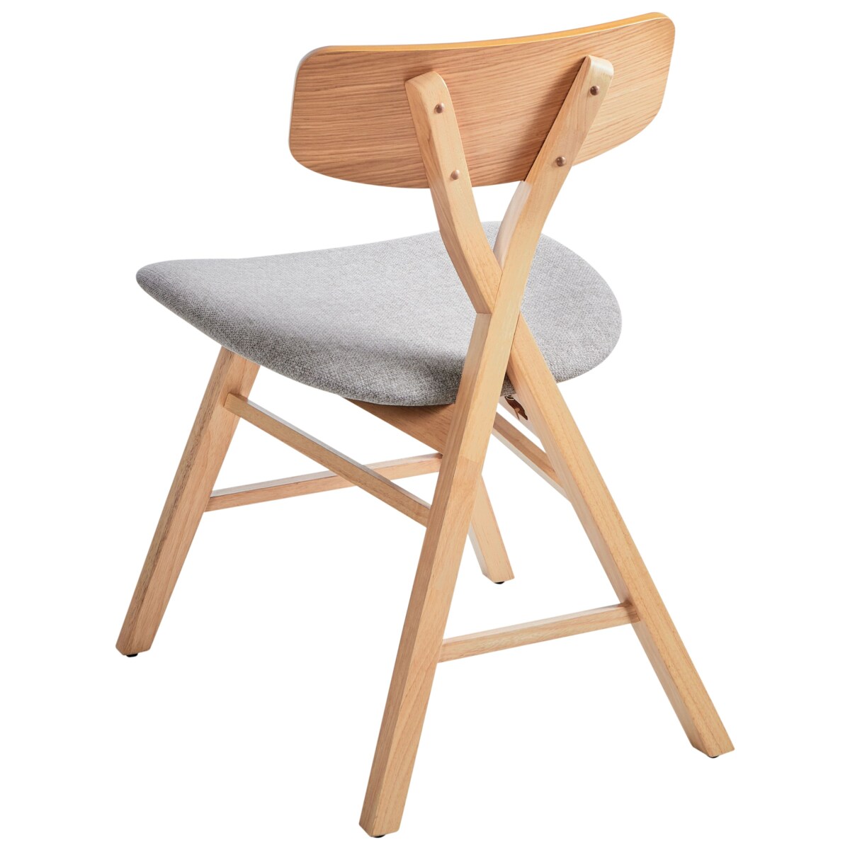 Zestaw 2 krzeseł do jadalni LELAND Drewno Jasny brąz/ szary