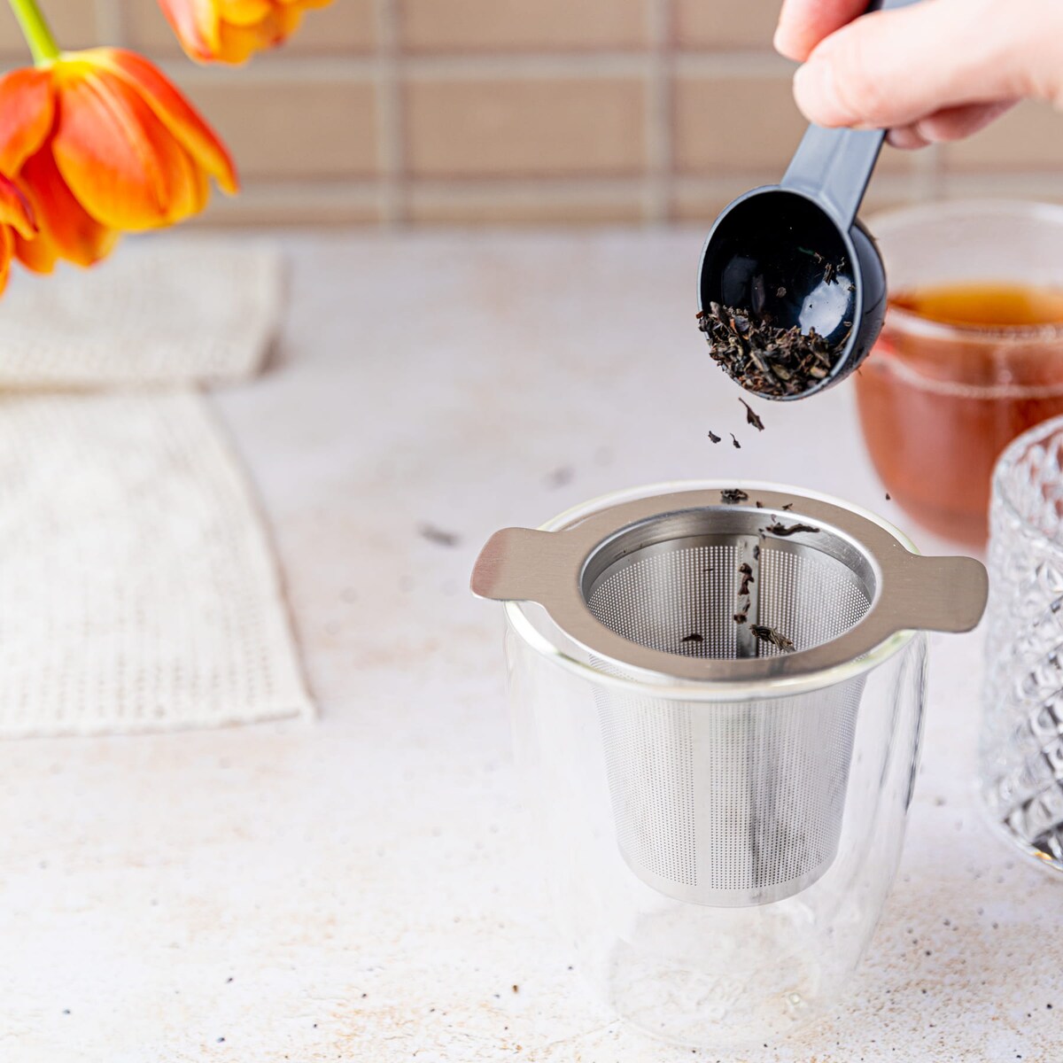 Zaparzacz do herbaty sitko na kubek 7,5x7,5cm KINGHOFF