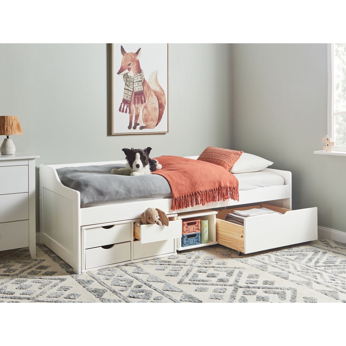 Łóżko drewniane 90 x 200 cm białe ROYVILLE