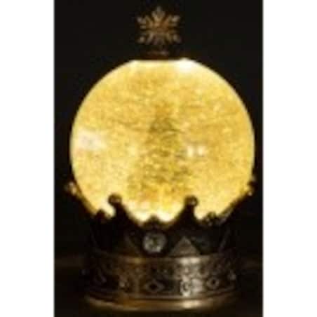 Szklana kula śnieżna z pozytywką 19x12x12 cm LED NATALE