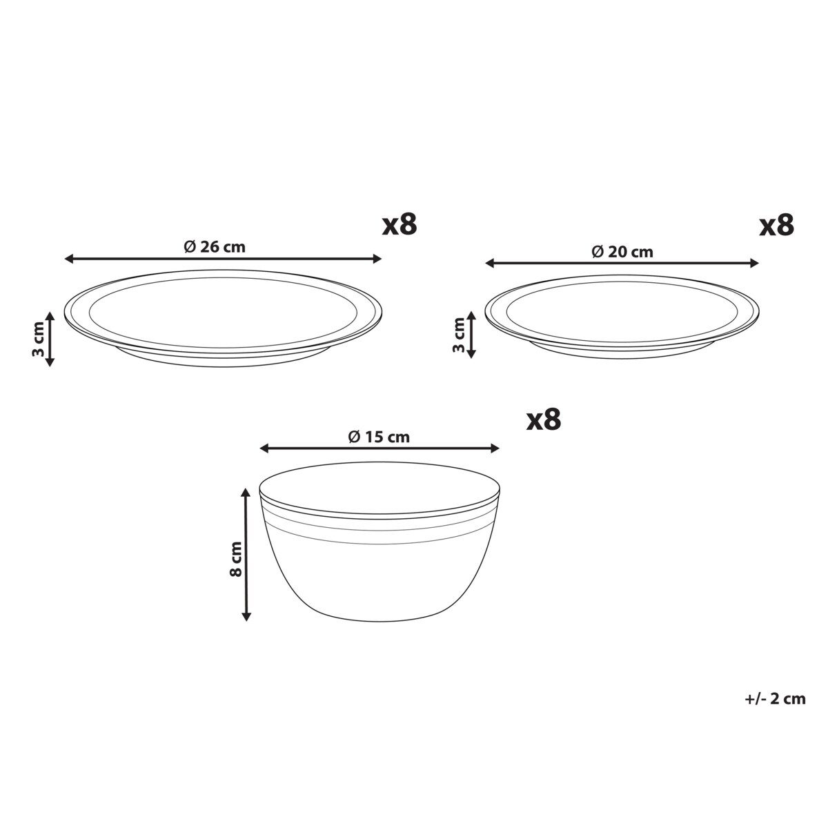 Zastawa stołowa 24-częściowa CHIVES Kamionka Jasnoszary Szary