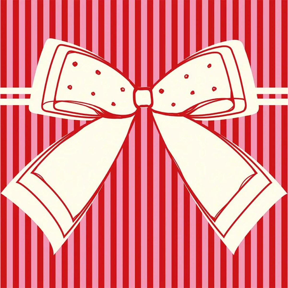 Podkładki świąteczne - Kokardka - czerwone paski