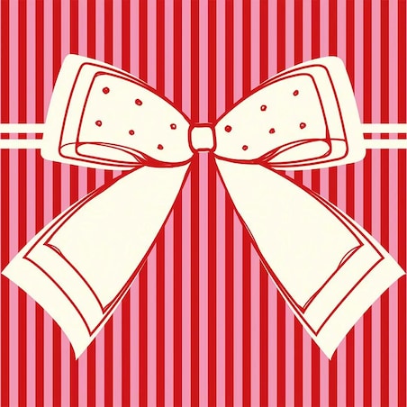 Podkładki świąteczne - Kokardka - czerwone paski