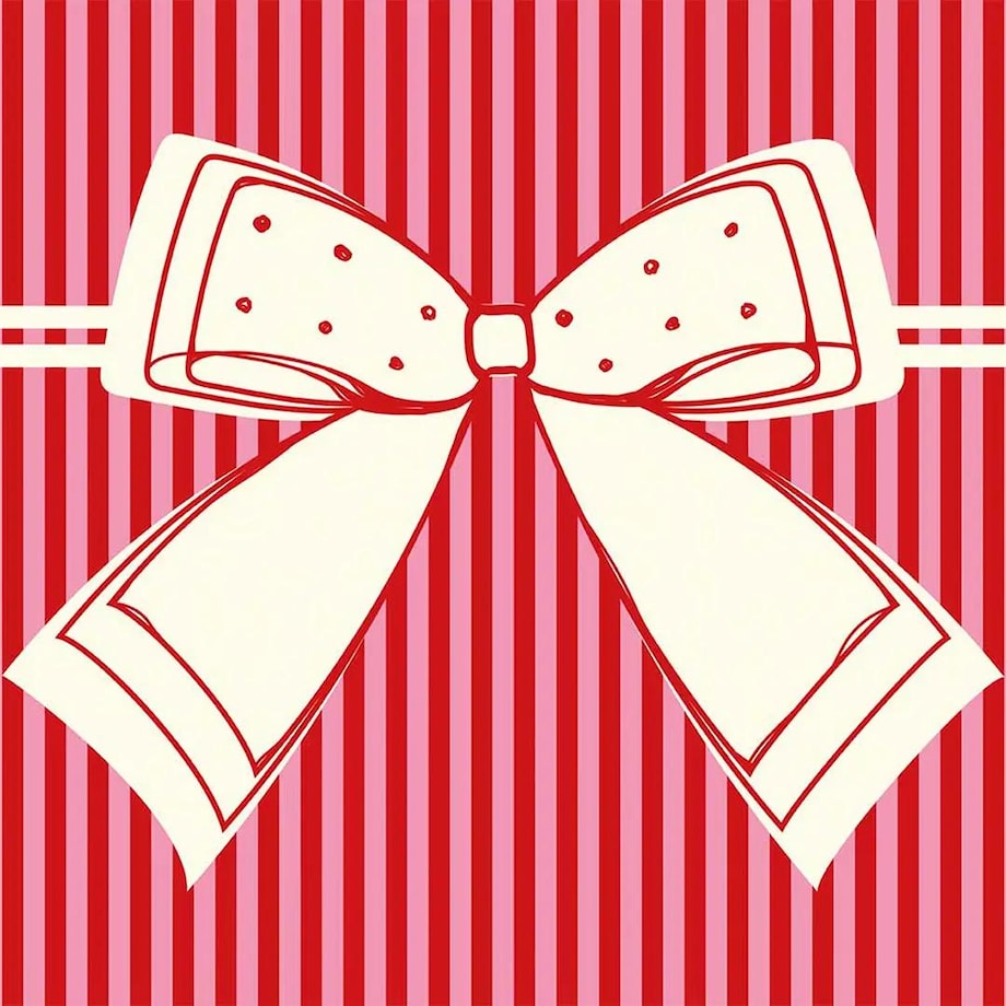 Podkładki świąteczne - Kokardka - czerwone paski