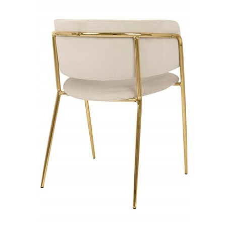 Wygodne krzesełko Delta KH1301100120 do kuchni beżowe złote, King Home