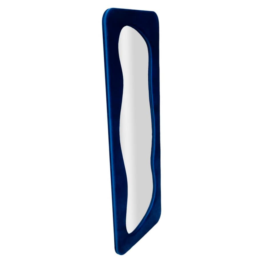 Lustro ścienne Theodor, kolor niebieski, płyta MDF i poliester, 60 x 4 x 160 cm, do salonu i przedpokoju, Mauro Ferretti