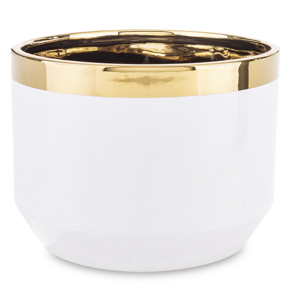 Osłonka ceramiczna biało-złota 15x20,5x20,5 cm BLANKA-2