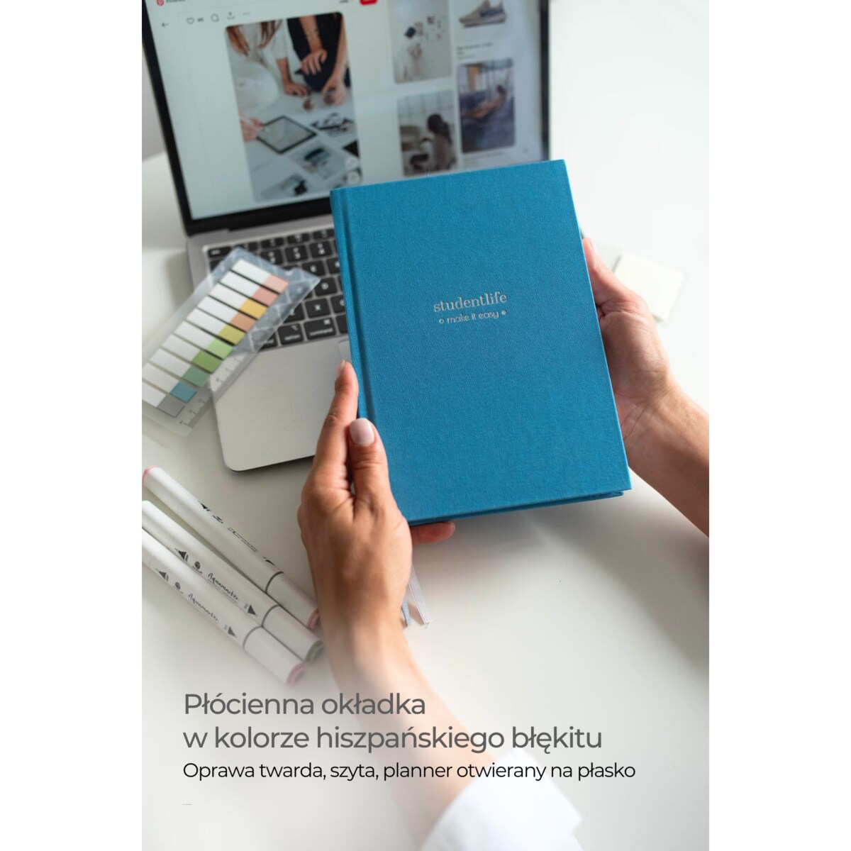 AKADEMICKI PLANNER KSIĄŻKOWY 2025/2026. Indigo Mist