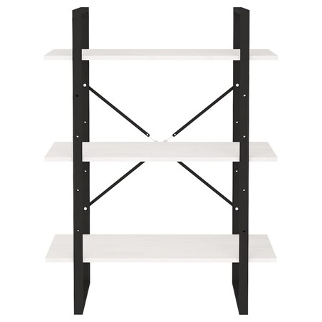 vidaXL 3-poziomowy regał na książki, biały, 80x30x105 cm, lita sosna