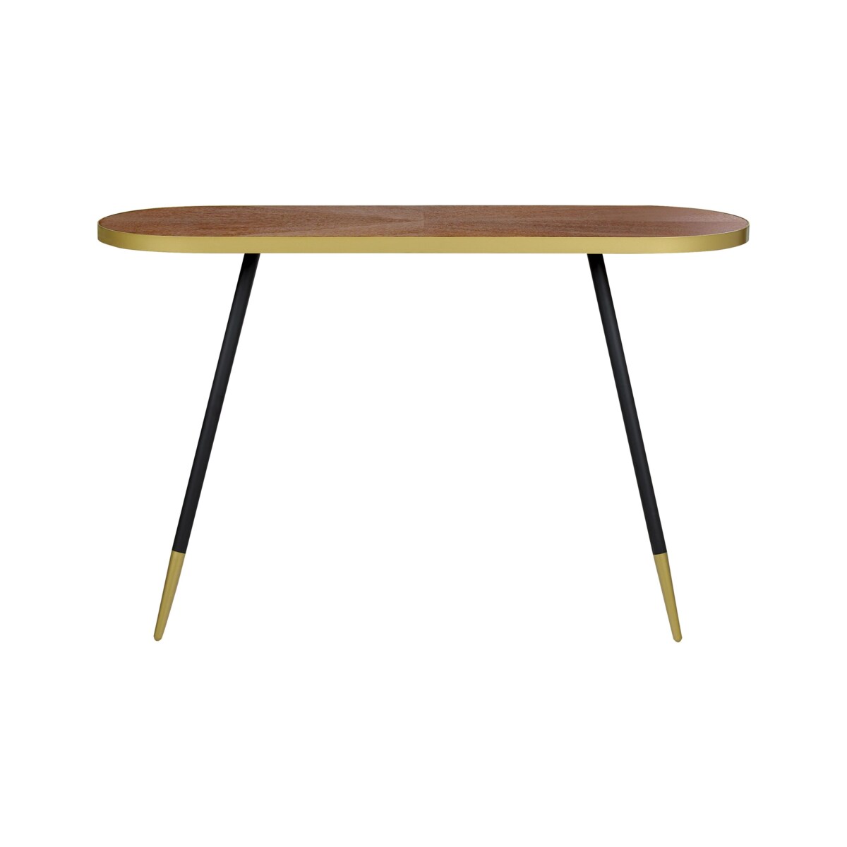 Konsola ciemne drewno ze złotym RAMONA