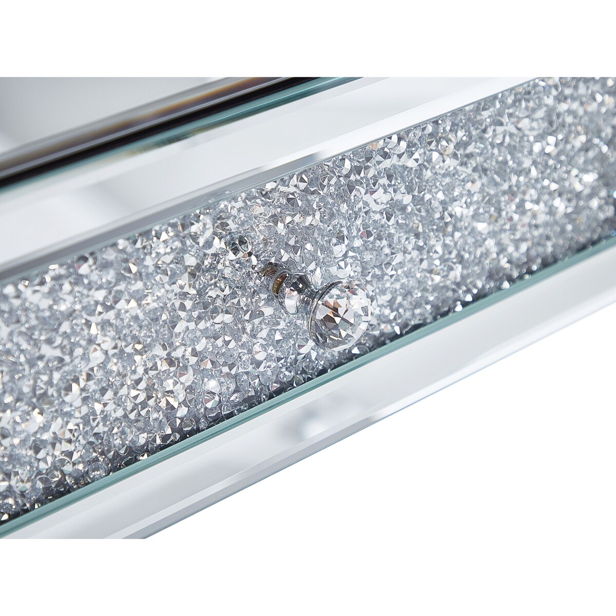 Konsola 2 szuflady lustrzana srebrna TILLY