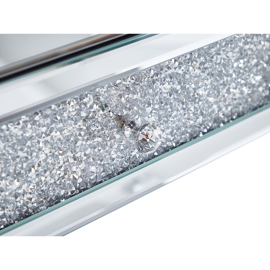 Konsola 2 szuflady lustrzana srebrna TILLY