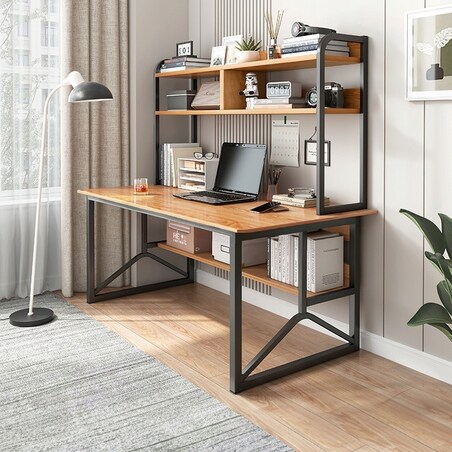 Biurko komputerowe ciemny buk pod laptop loft gamingowe nowoczesne 120 cm