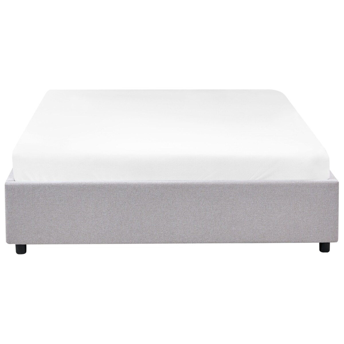 Łóżko z szufladami bez zagłówka PRADES 140 x 200 cm Jasnoszary