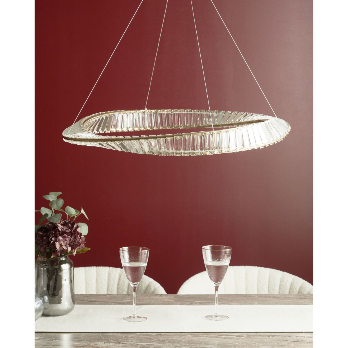 Żyrandol metalowy LED złoty ROSENDE