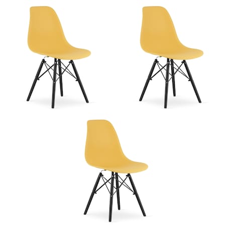 Krzesło Do Jadalni Kuchni Salonu Osaka Musztarda / Nogi Czarne X 3