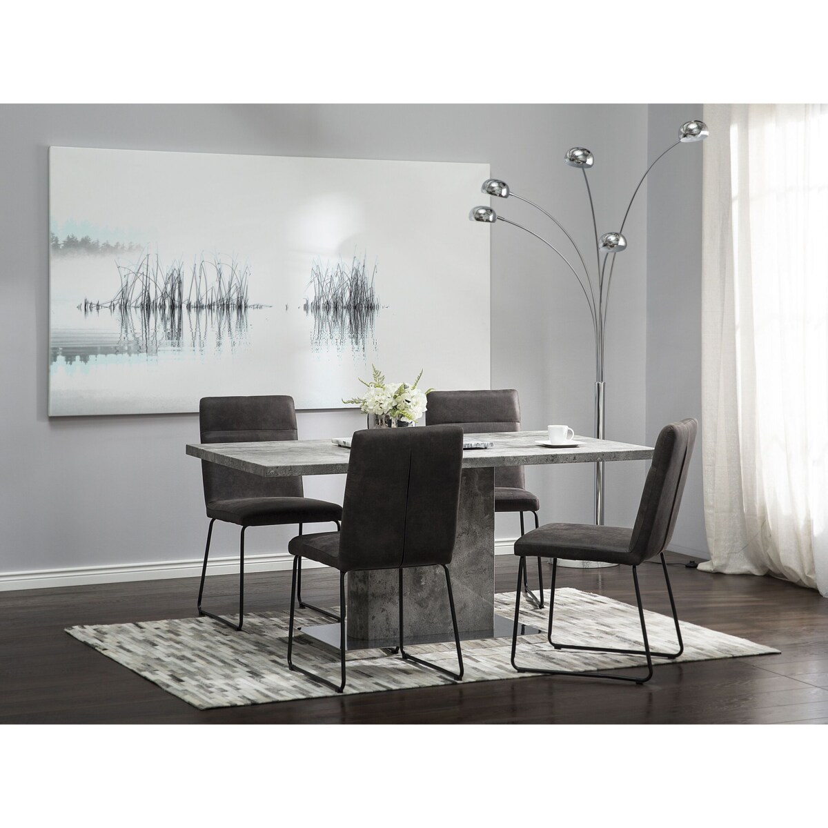 Zestaw 2 krzeseł do jadalni szary NEVADA