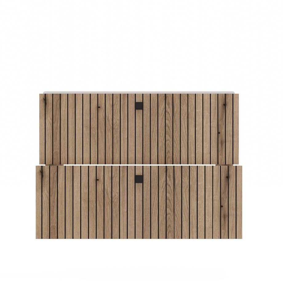 SZAFKA POD UMYWALKĘ TIGO 80 2S DĄB EVOKE RYFLOWANY FRONT + UMYWALKA