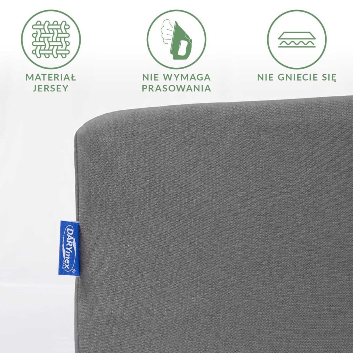 Prześcieradło z bawełny jersey z gumką 120x200 kolor szary PREMIUM