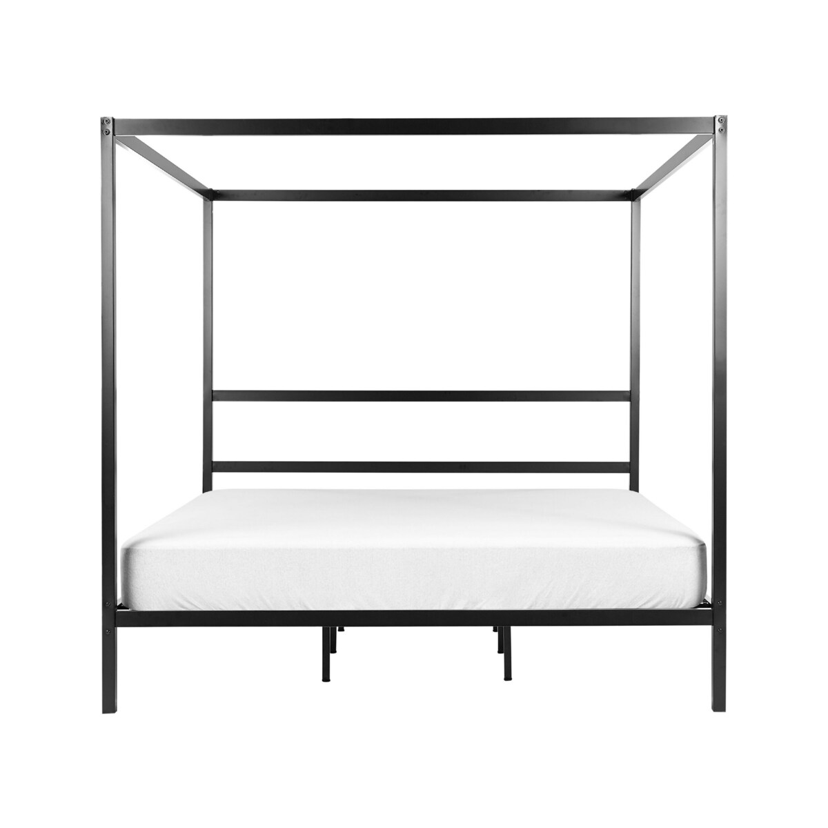 Łóżko metalowe z baldachimem 180 x 200 cm czarne LESTARDS