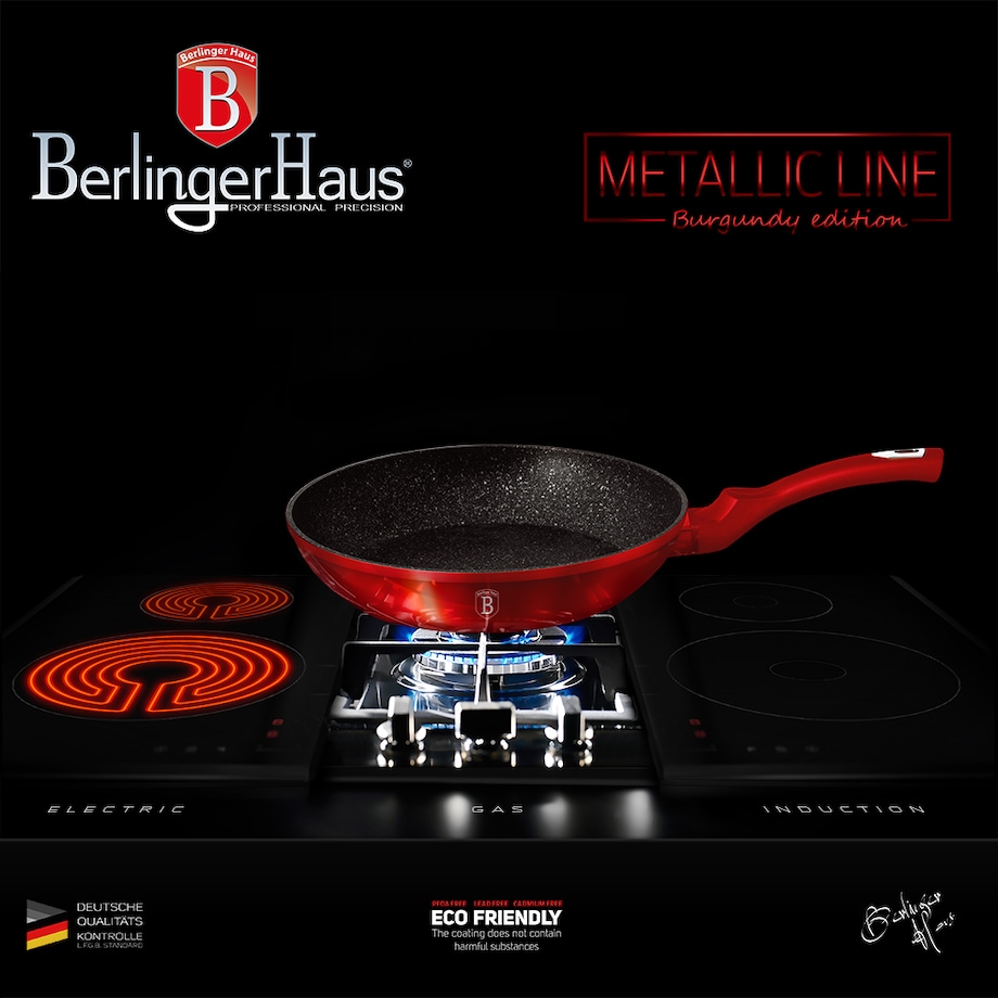 Patelnia z powłoką granitową 30cm BERLINGER HAUS Burgundy
