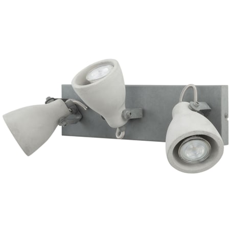 Lampa ścienna 3-punktowa betonowa szara MISTAGO