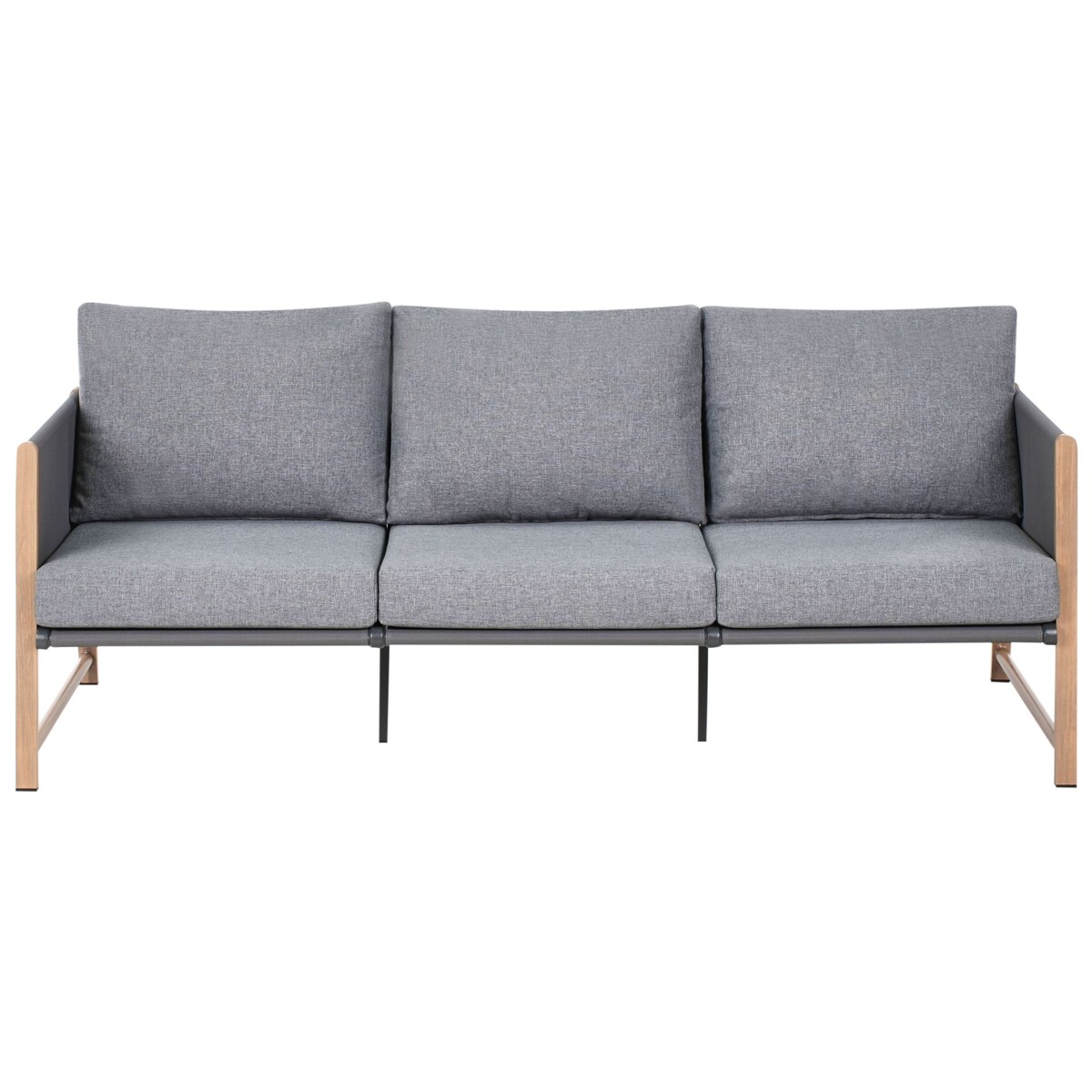 Zestaw ogrodowy ze stolikiem i otomaną dla 5 osób NOLA Metal Szary