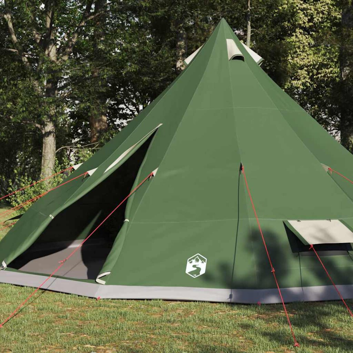 vidaXL Rodzinny namiot tipi z dachem Zielony 560 x 560 x 300 cm