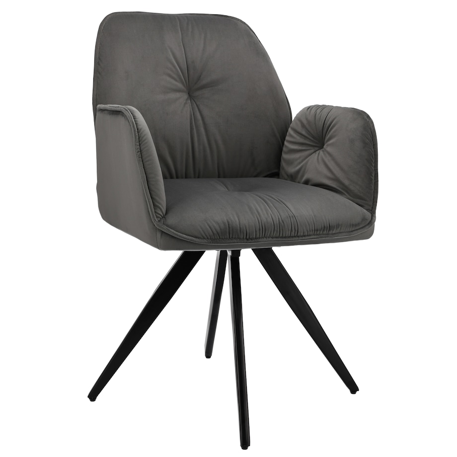 Krzesło welurowe obrotowe PERLA szare