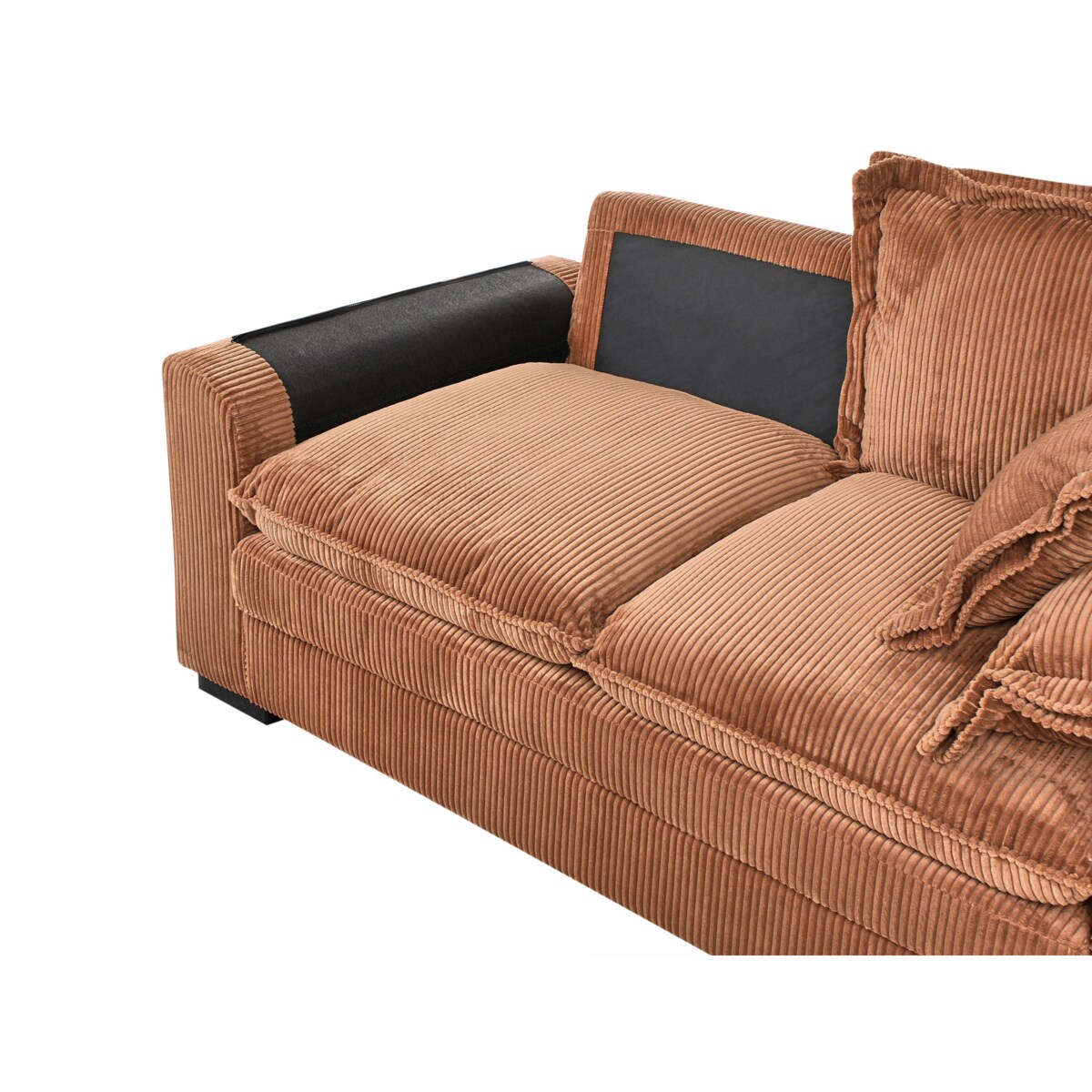 Sofa 2-osobowa sztruksowa brązowa TIRRO