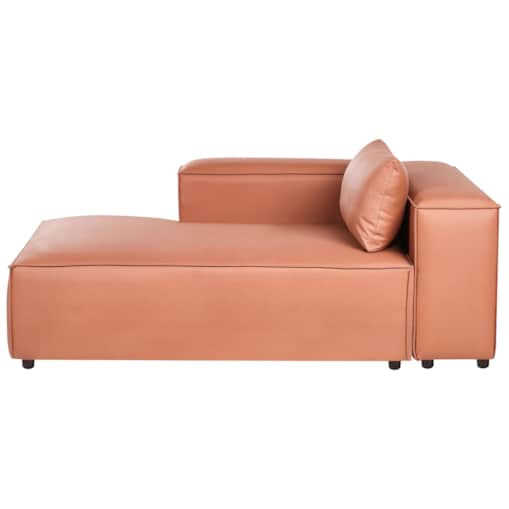 Szezlong prawostronny BRANDE Ekoskóra Złoty brąz