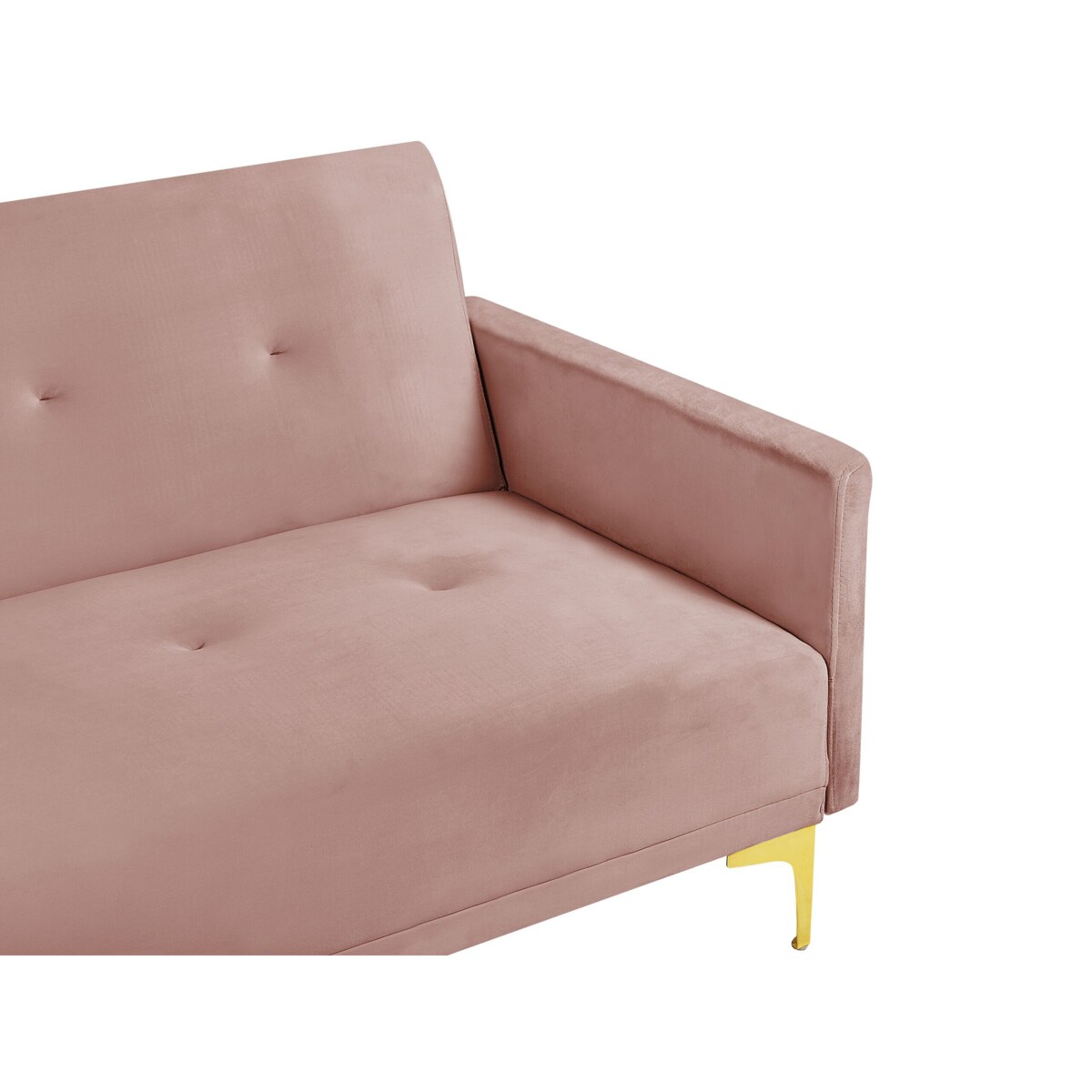 Sofa rozkładana welurowa różowa LUCAN