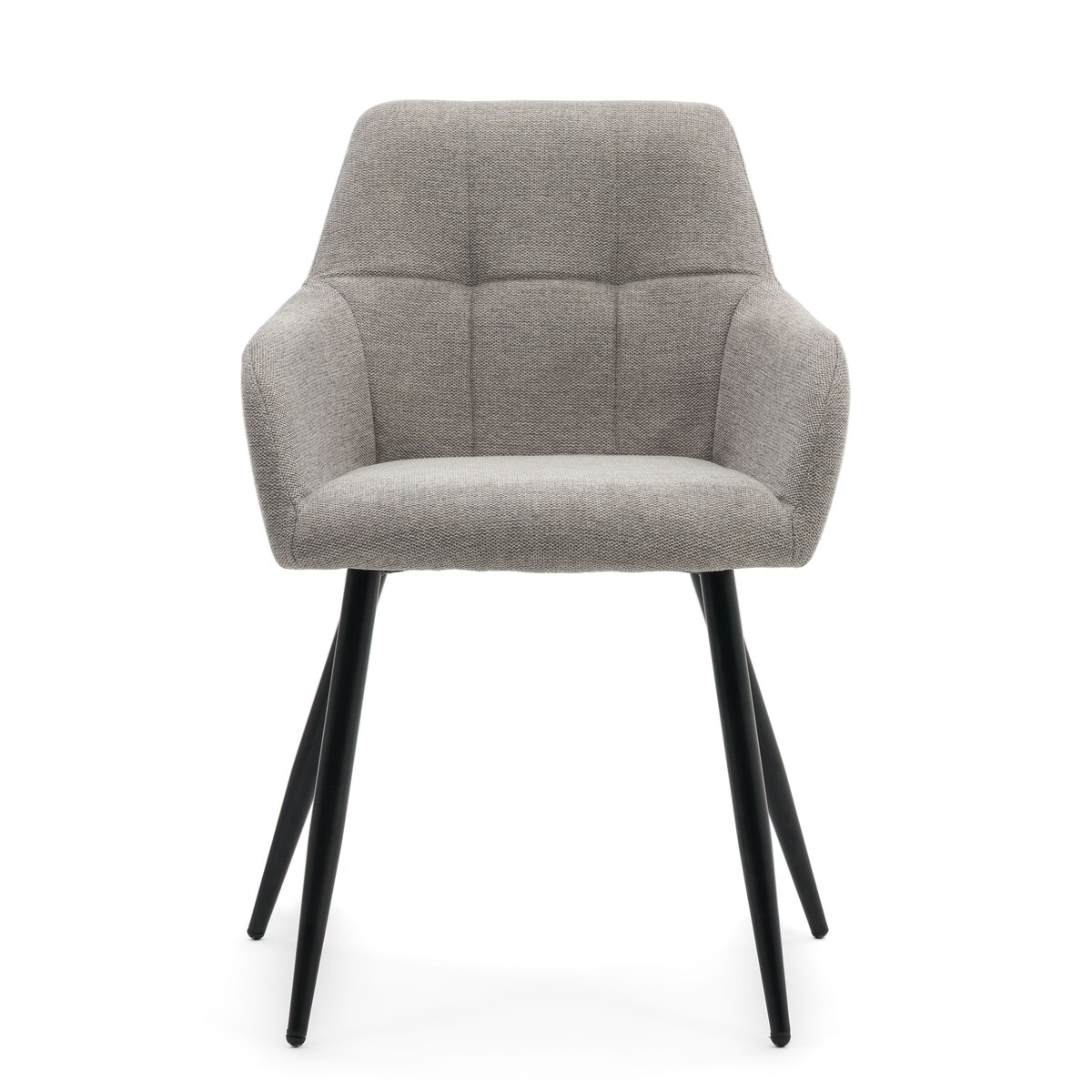 Krzesło nowoczesne tapicerowane NORDI szare na czarnych nogach