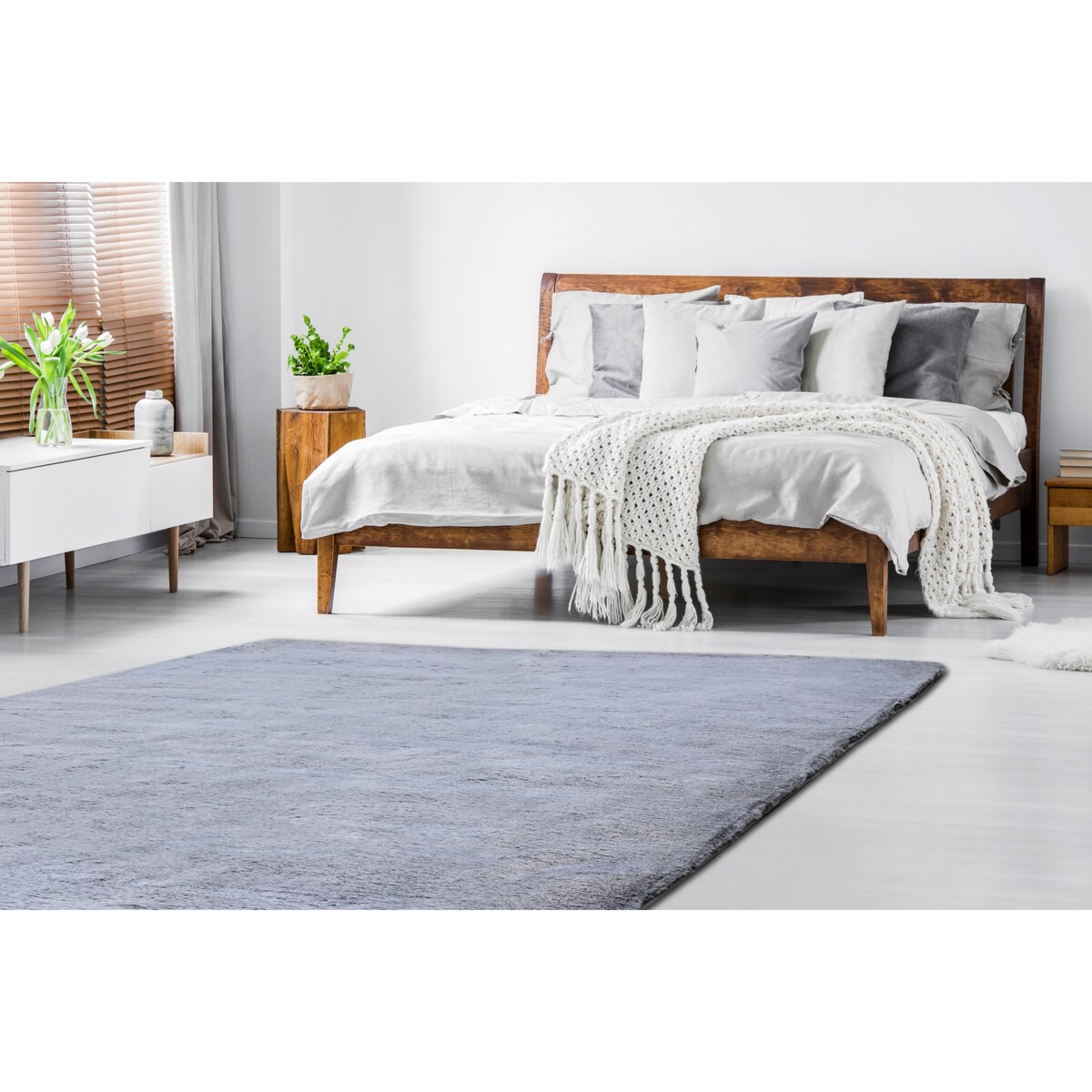 Dywan LAPIN Shaggy czarny / kość słoniowa, 160x220 cm