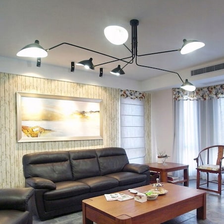 Duża Lampa Sufitowa Wisząca Czarna Pająk 270Cm Xxl