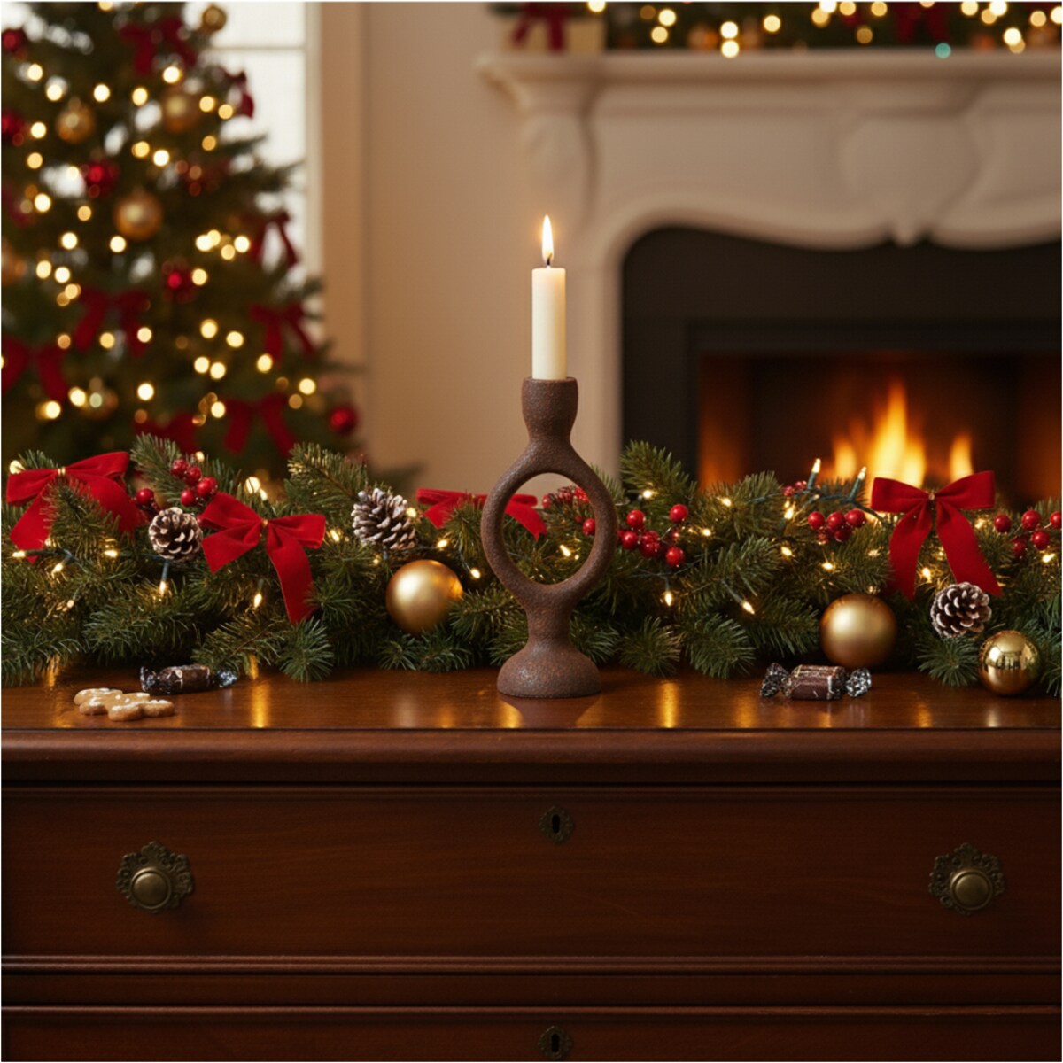 Świecznik Metalowy Na Jedną Świeczkę Uchwyt Na Świecę Stalowy Industrialny