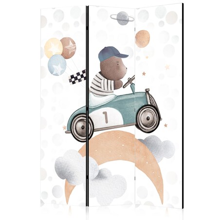 Parawan dwustronny Dla dzieci 135x172 cm 3-częściowy beżowy