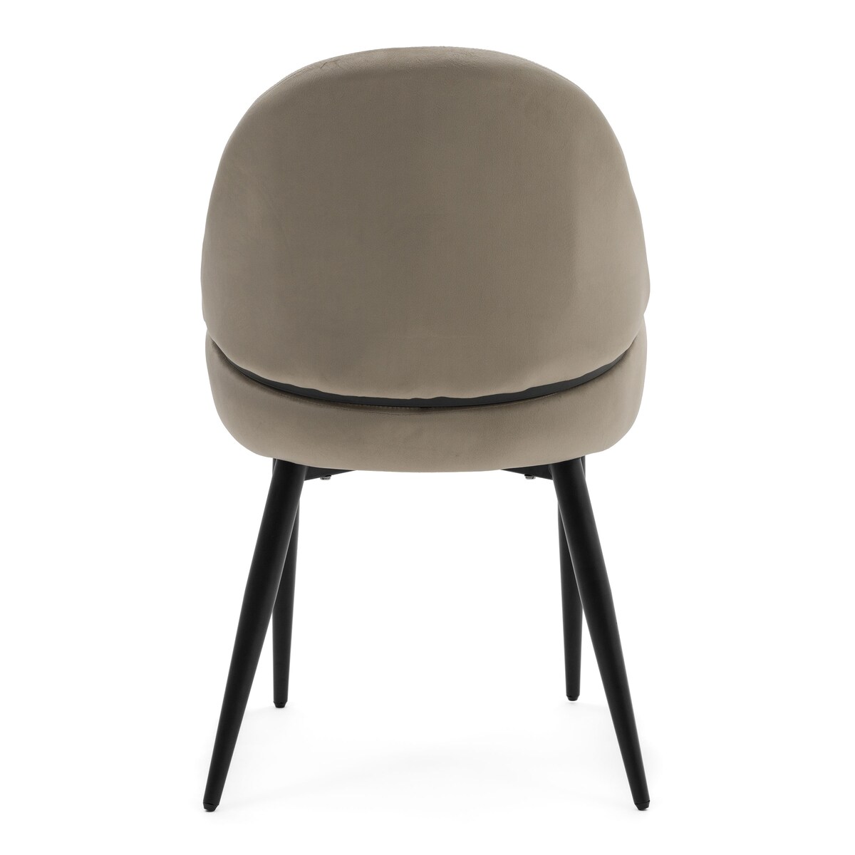 Krzesło tapicerowane welurowe do salonu BERGAMO ciemnobeżowe