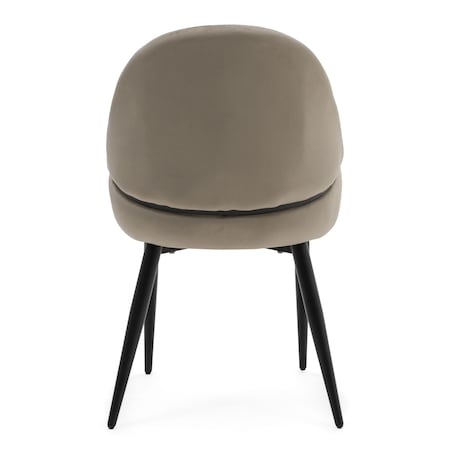 Krzesło tapicerowane welurowe do salonu BERGAMO ciemnobeżowe