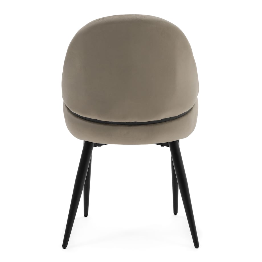 Krzesło tapicerowane welurowe do salonu BERGAMO ciemnobeżowe