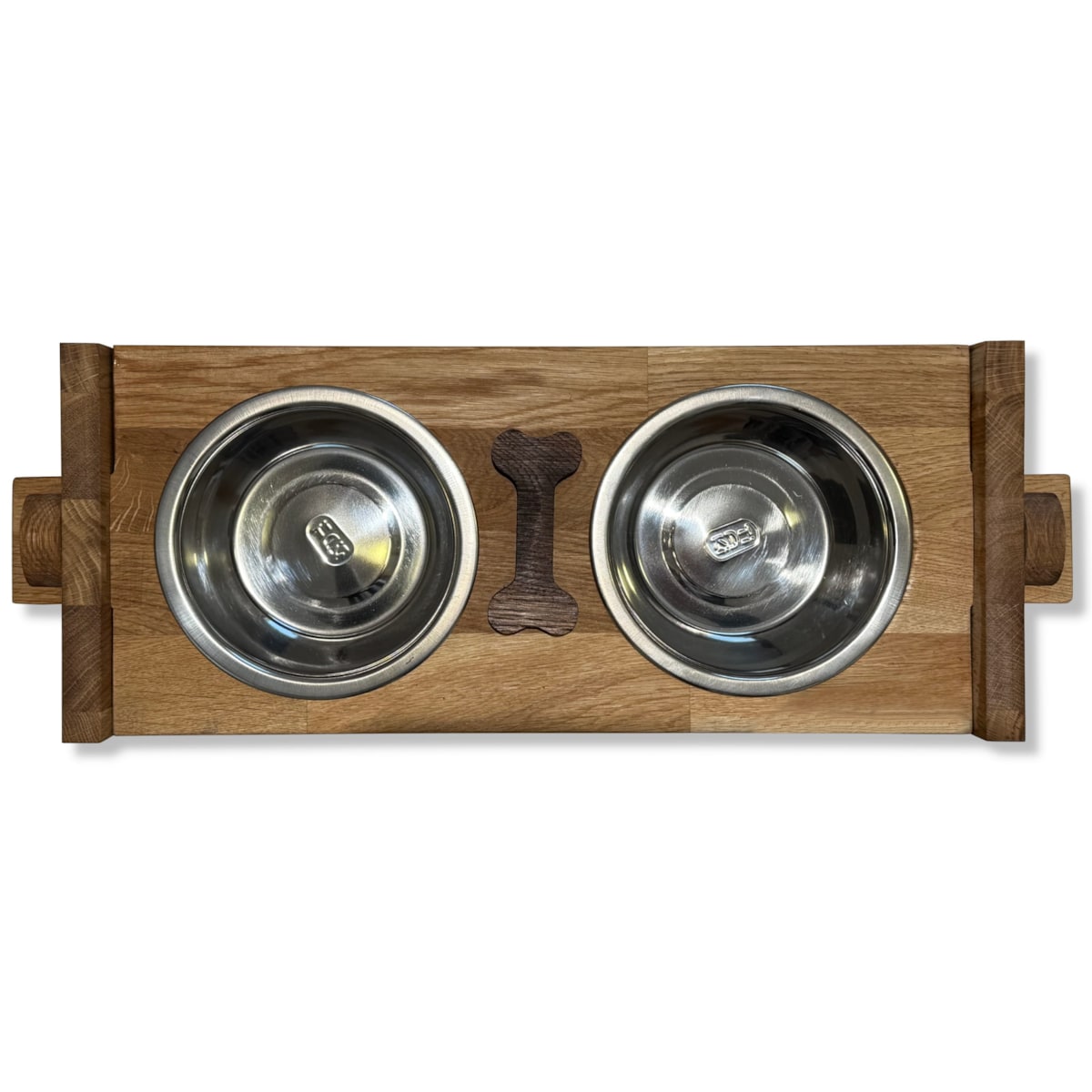 Miska dla psa na stojaku drewnianym XL