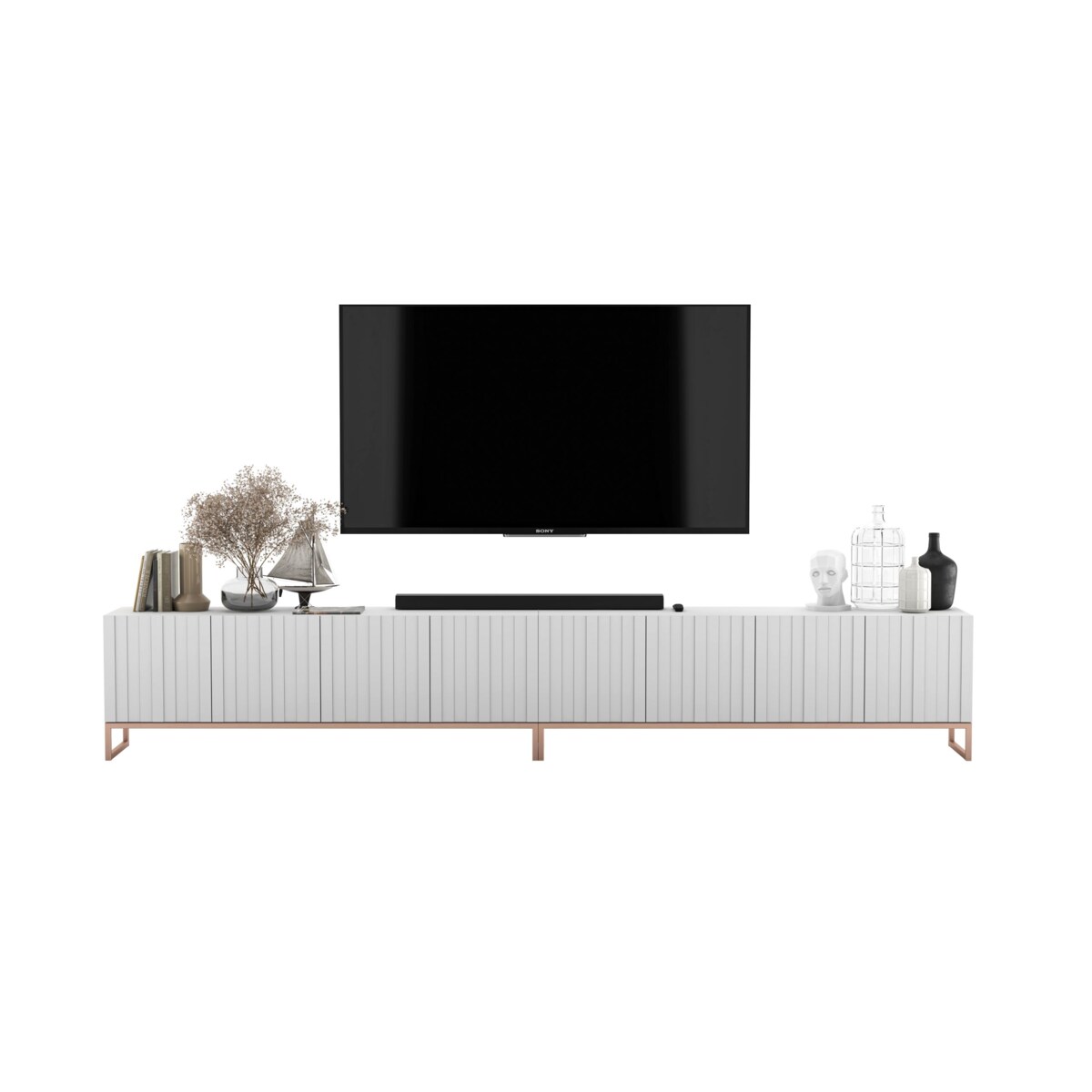 Szafka RTV Glamour pod Telewizor Komoda RTV Glamour Biały Mat 300 cm