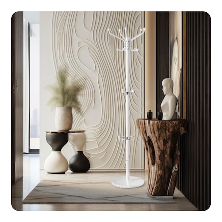 Wieszak na ubrania stojący podłogowy marmur biały Massido