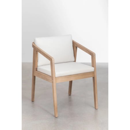 Zestaw ogrodowy: stół i 6 krzeseł z drewna akacjowego Kaela white