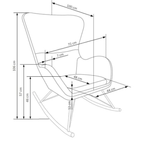 FOTEL NA BIEGUNACH Fadil KREMOWY tkanina bouclé ZŁOTE NOGI