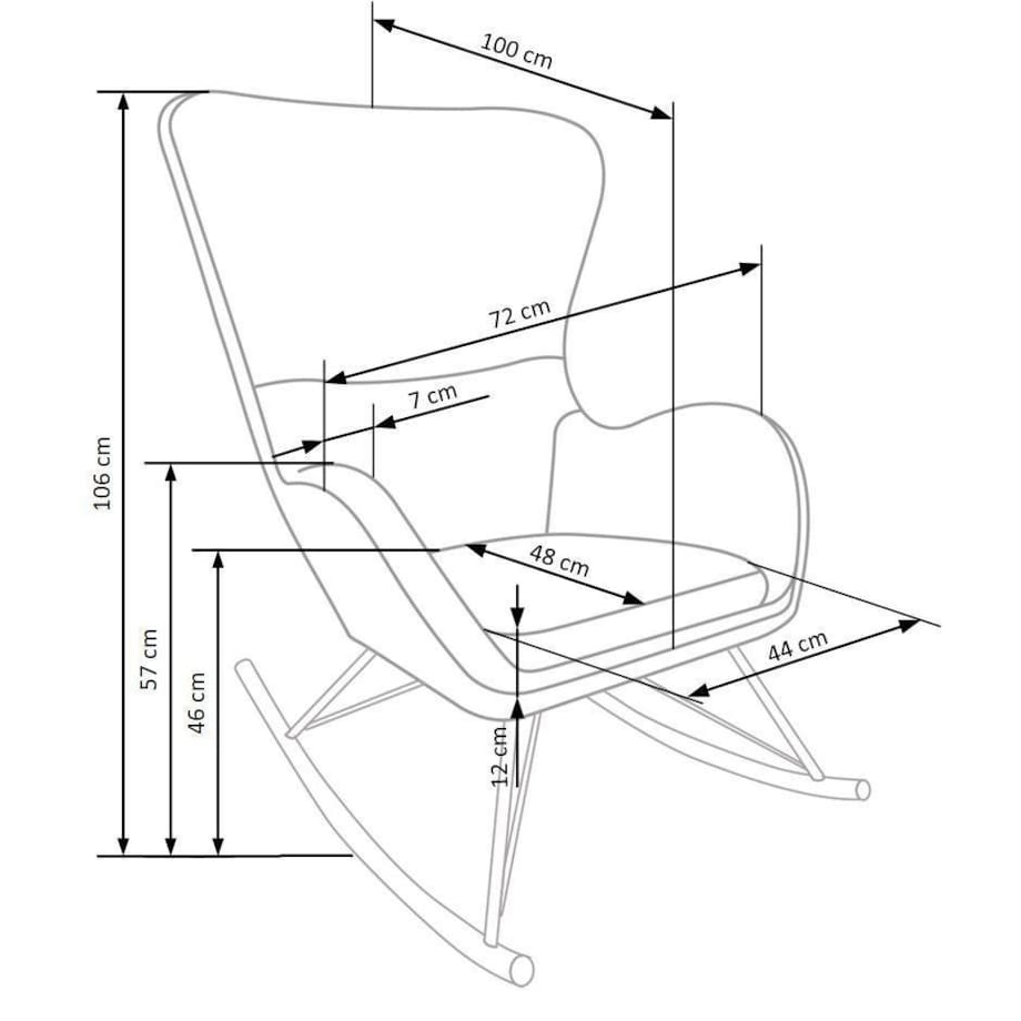 FOTEL NA BIEGUNACH Fadil KREMOWY tkanina bouclé ZŁOTE NOGI