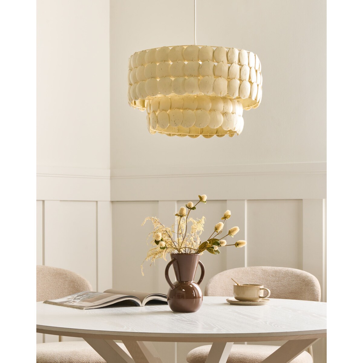 Żyrandol KOTMALE Skorupa kokosa Jasnobeżowy