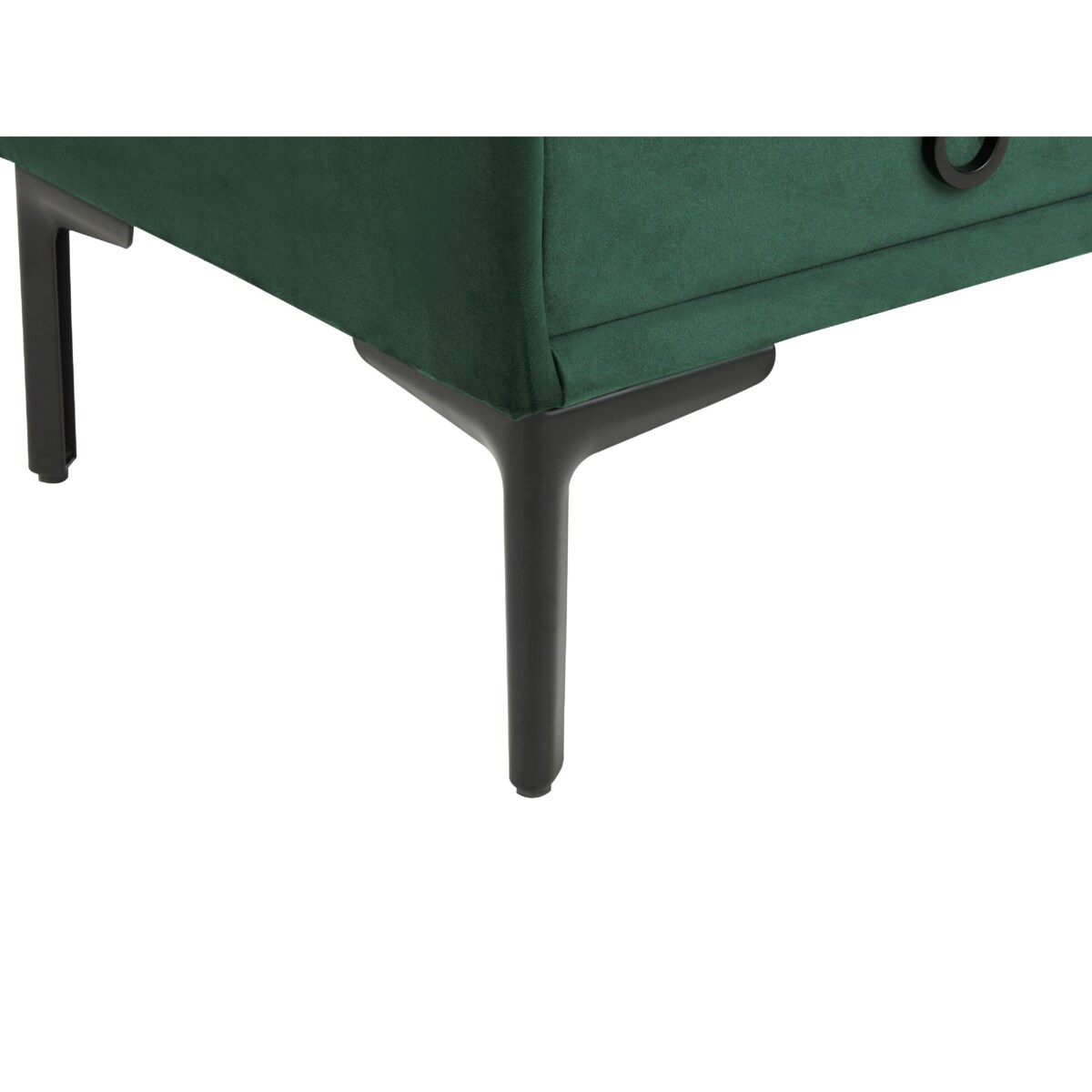 Szafka nocna welurowa zielona SEZANNE