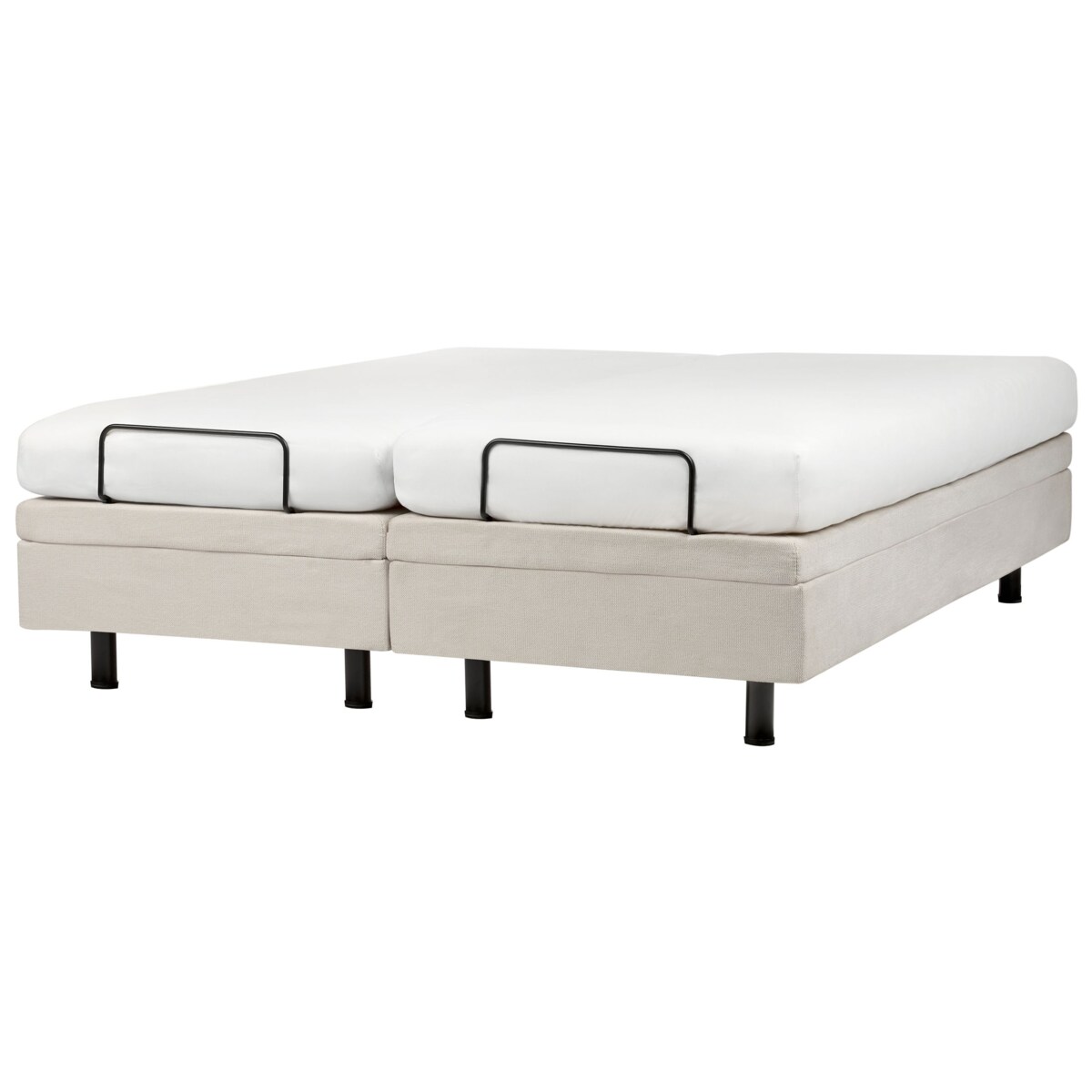 Łóżko regulowane bez zagłówka DUKE II 160 x 200 cm Jasnobeżowy